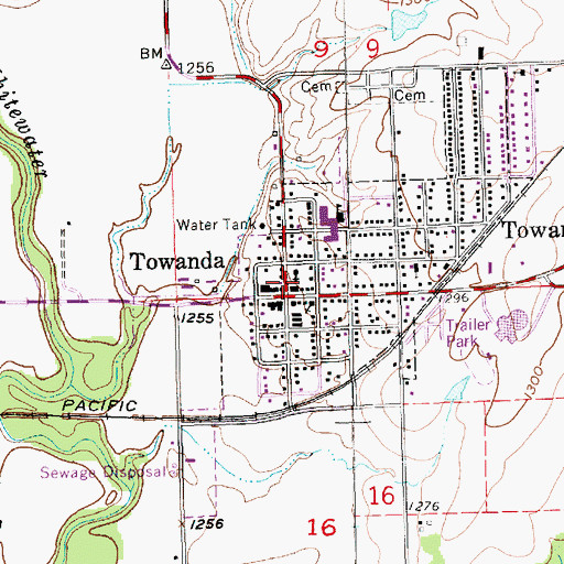 Topographic Map of Towanda Police Department, KS