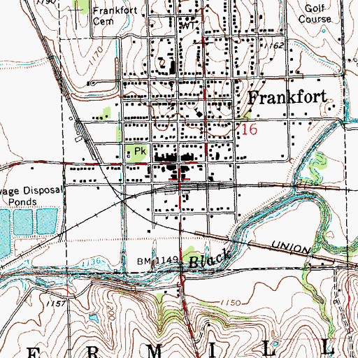 Topographic Map of Frankfort Police Department, KS