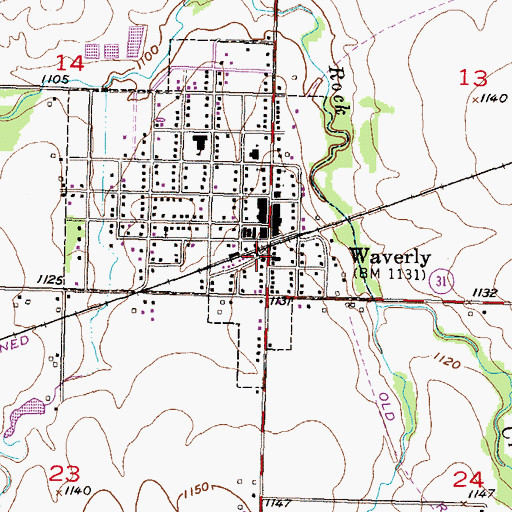 Topographic Map of Waverly Police Department, KS