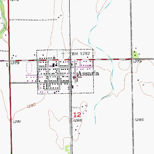 Topographic Map of Assaria Police Department, KS
