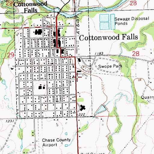 Topographic Map of Chase County Sheriff's Office, KS
