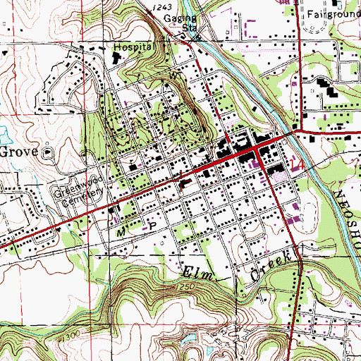 Topographic Map of Morris County Sheriff's Office, KS