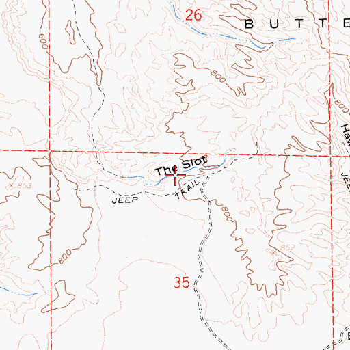 Topographic Map of The Slot, CA