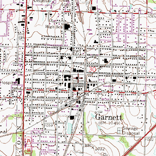 Topographic Map of Anderson County Sheriff's Office, KS