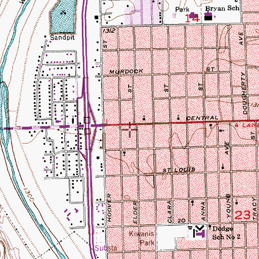 Topographic Map of Wichita Police Department Patrol West Substation, KS