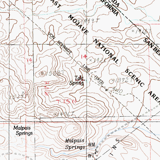 Topographic Map of The Spring, CA