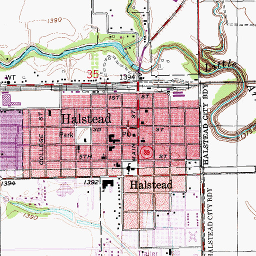 Topographic Map of Halstead Police Department, KS