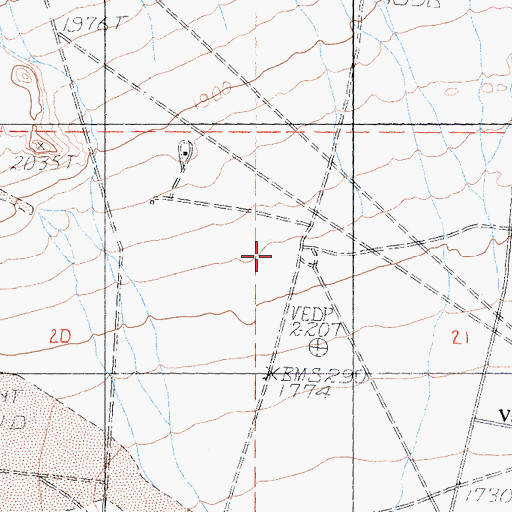 Topographic Map of The Tanks, CA