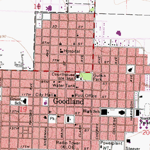 Topographic Map of Sherman County Sheriff's Office, KS