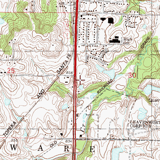 Topographic Map of Lansing Police Department, KS