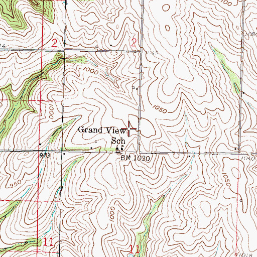 Topographic Map of Iowa Tribal Police Department, KS