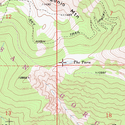 Topographic Map of The Tarn, CA
