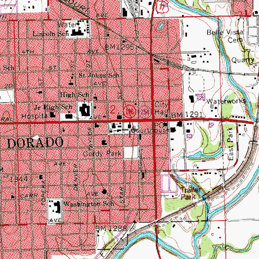 Topographic Map of Butler County Sheriff's Office, KS