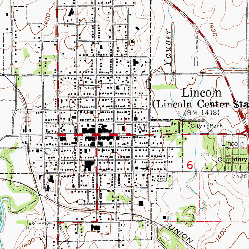 Topographic Map of Lincoln County Sheriff's Office, KS