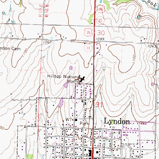 Topographic Map of Kansas Highway Patrol Troop B Osage, KS