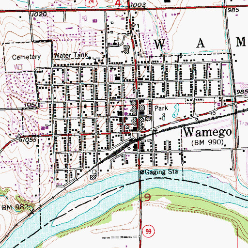 Topographic Map of Kansas Highway Patrol Troop B Pottawatomie, KS