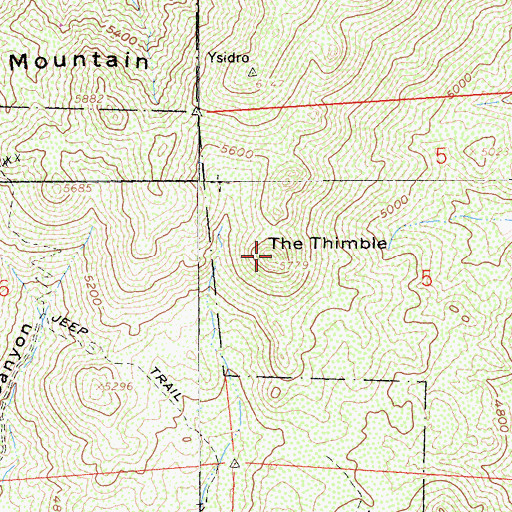 Topographic Map of The Thimble, CA