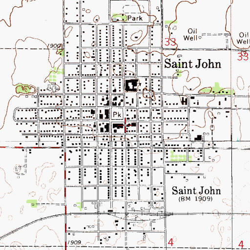 Topographic Map of Kansas Highway Patrol Troop F Stafford, KS