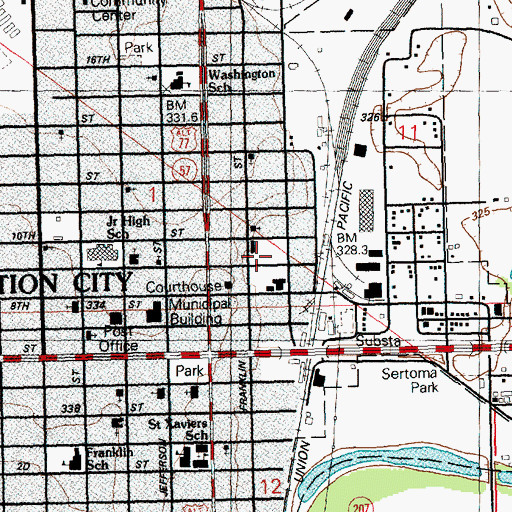 Topographic Map of Junction City Police Department, KS