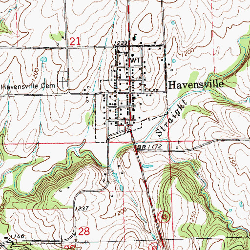 Topographic Map of Havensville Police Department, KS