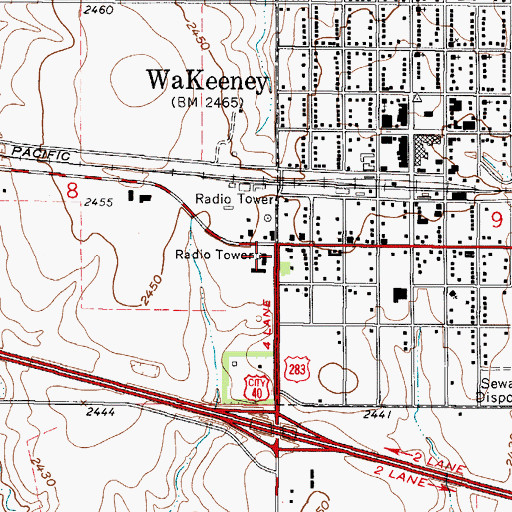 Topographic Map of Kansas Highway Patrol Troop D Trego, KS