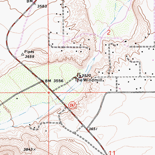 Topographic Map of The Windmill, CA
