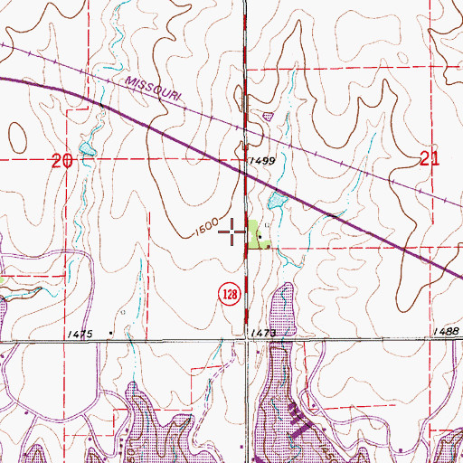 Topographic Map of Glen Elder State Park Rangers Office, KS