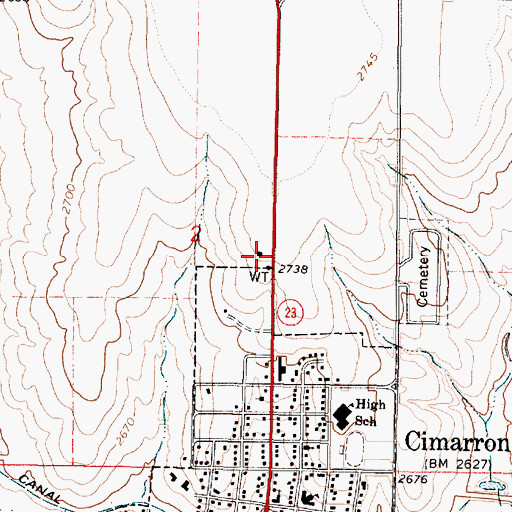 Topographic Map of Kansas Highway Patrol Troop E Zone 2, KS