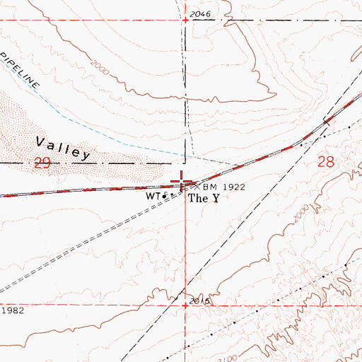 Topographic Map of The Y, CA
