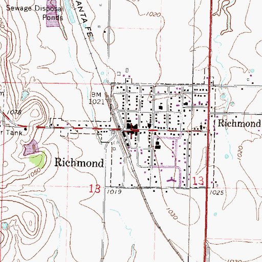 Topographic Map of Richmond Police Department, KS