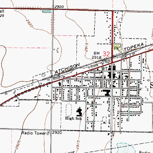 Topographic Map of Natural Resources Conservation Service Sublette Service Center, KS