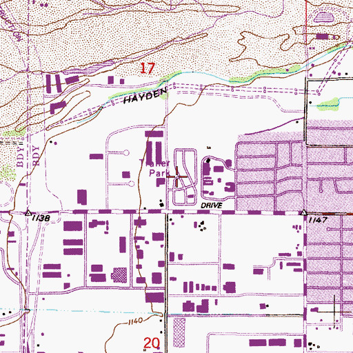 Topographic Map of Rancho Rio Vista Mobile Home Park, AZ