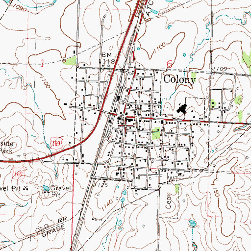 Topographic Map of Colony City Marshal's Office, KS