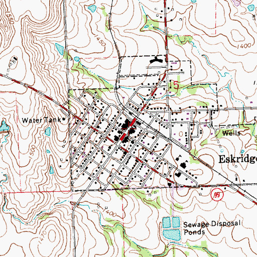 Topographic Map of Eskridge Police Department, KS