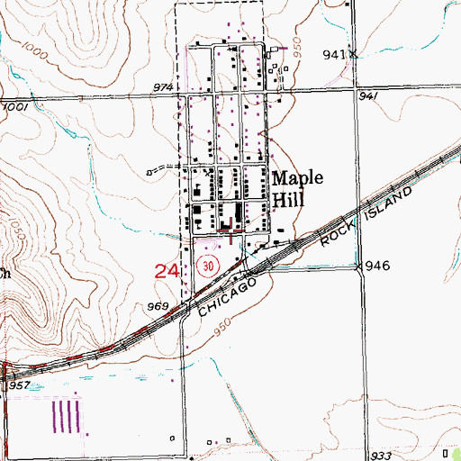 Topographic Map of Maple Hill Police Department, KS