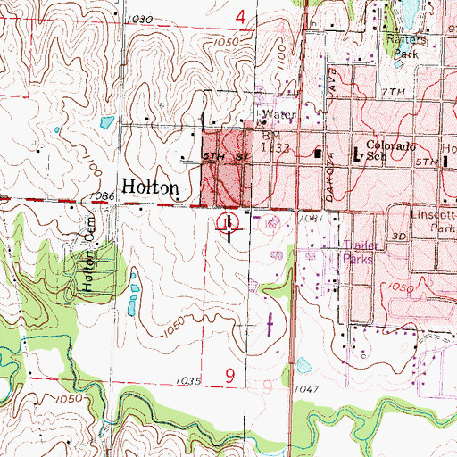 Topographic Map of Natural Resources Conservation Service Holton Service Center, KS