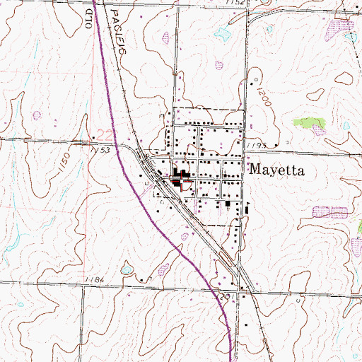 Topographic Map of Mayetta Police Department, KS
