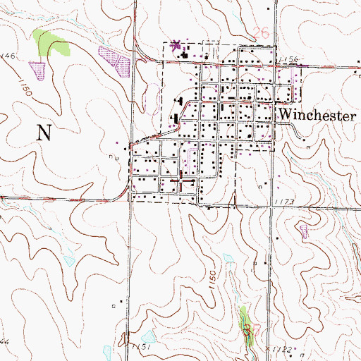 Topographic Map of Winchester Police Department, KS