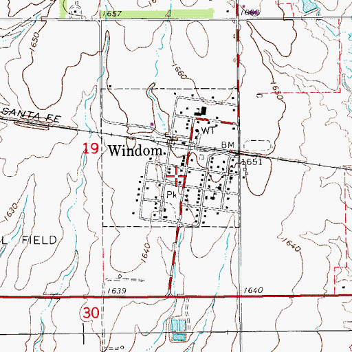 Topographic Map of Windom Police Department, KS