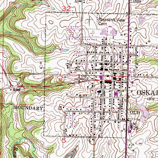 Topographic Map of Natural Resources Conservation Service Oskaloosa Service Center, KS