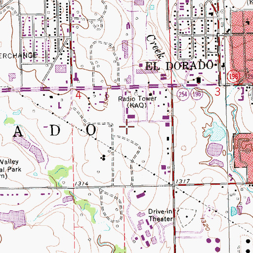 Topographic Map of Natural Resources Conservation Service El Dorado Service Center, KS