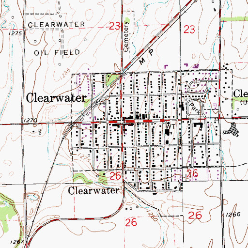 Topographic Map of Clearwater Police Department, KS
