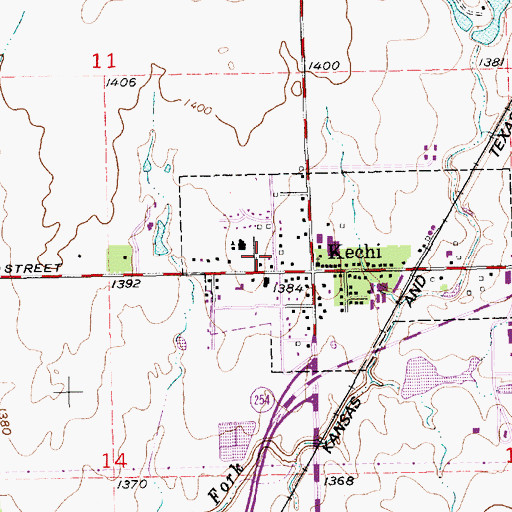 Topographic Map of Kechi Police Department, KS