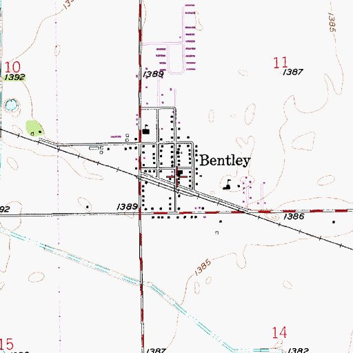Topographic Map of Bentley Police Department, KS