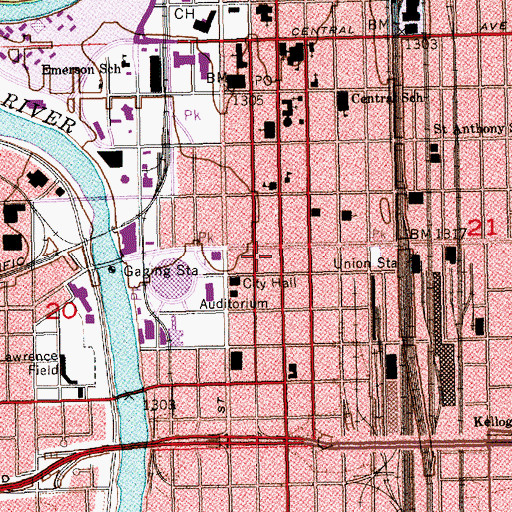 Topographic Map of Kansas Bureau of Investigations, KS