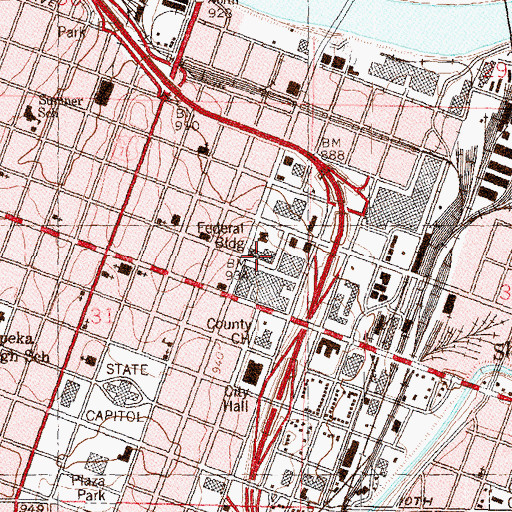 Topographic Map of United States Government Drug Enforcement Administration Topeka, KS