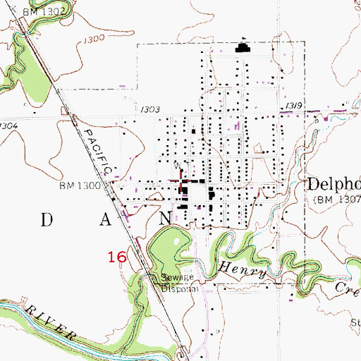 Topographic Map of Delphos Police Department, KS