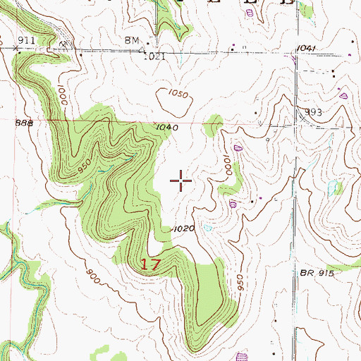Topographic Map of Kansas State Park Rangers Office Hillsdale, KS