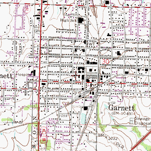 Topographic Map of Kansas Highway Patrol Troop H Anderson County, KS