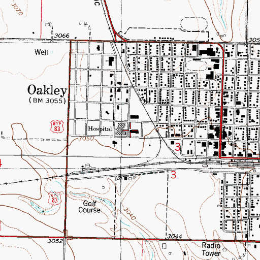 Topographic Map of Kansas Highway Patrol Troop D Logan, KS
